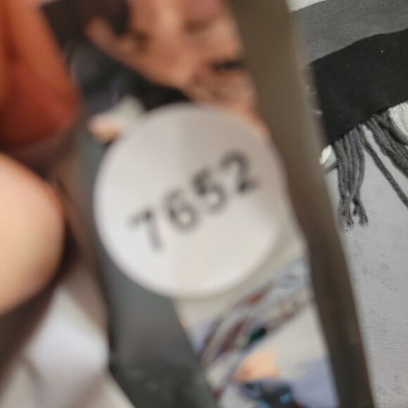 Janice Poncho Womens Medium Black White Striped One Size Shirt Square Fringe Top - Picture 11 of 11